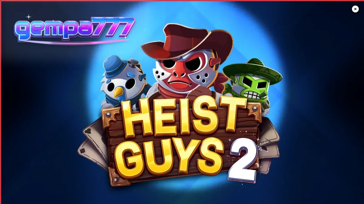 Tampilan visual slot Heist Guys 2 dengan latar belakang gurun dan karakter bandit